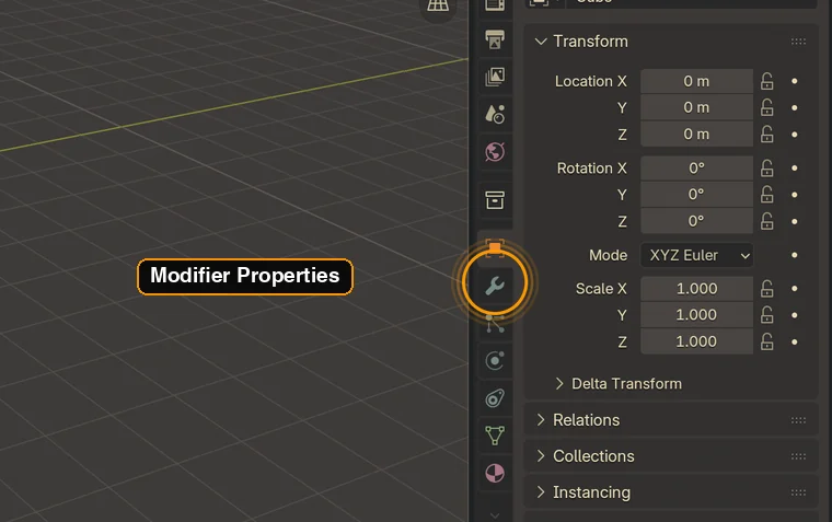 AIPilot circling the Modifier Properties tab in Blender